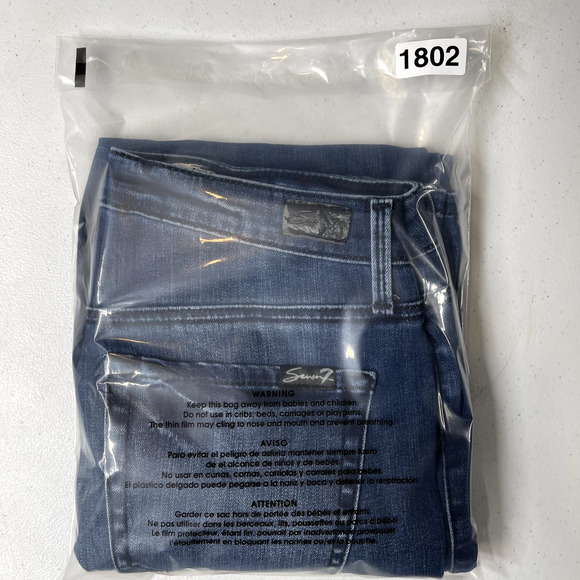 7 For All Mankind Jeans Womens Size 6 Mid Rise Skinny Rhinestone Stretch Blue - Picture 10 of 10